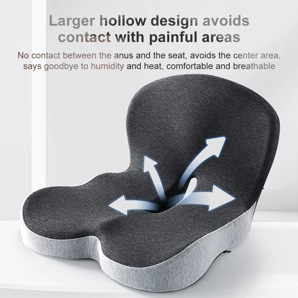 Ergonomic Memory Foam Seat Cushion and Lumbar Support for Office Chairs