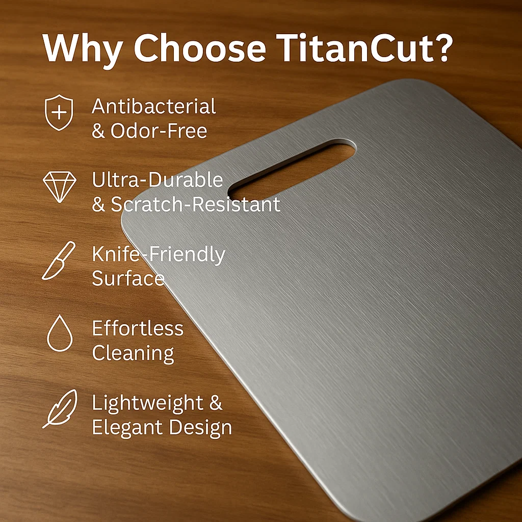 Medical-Grade Titanium Cutting Board | Nonporous Chopping Block
