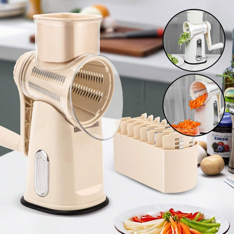 Rotary Cheese Grater & Vegetable Slicer | Multi-Blade Food Shredder
