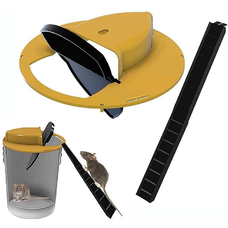 Auto Reset Bucket Lid Mouse Trap | Flip and Slide Humane Multi-Catch Catcher