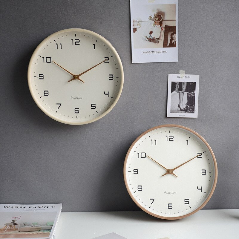 Minimalist Wooden Wall Clock – Silent Non-Ticking Scandinavian Home & Office Decor