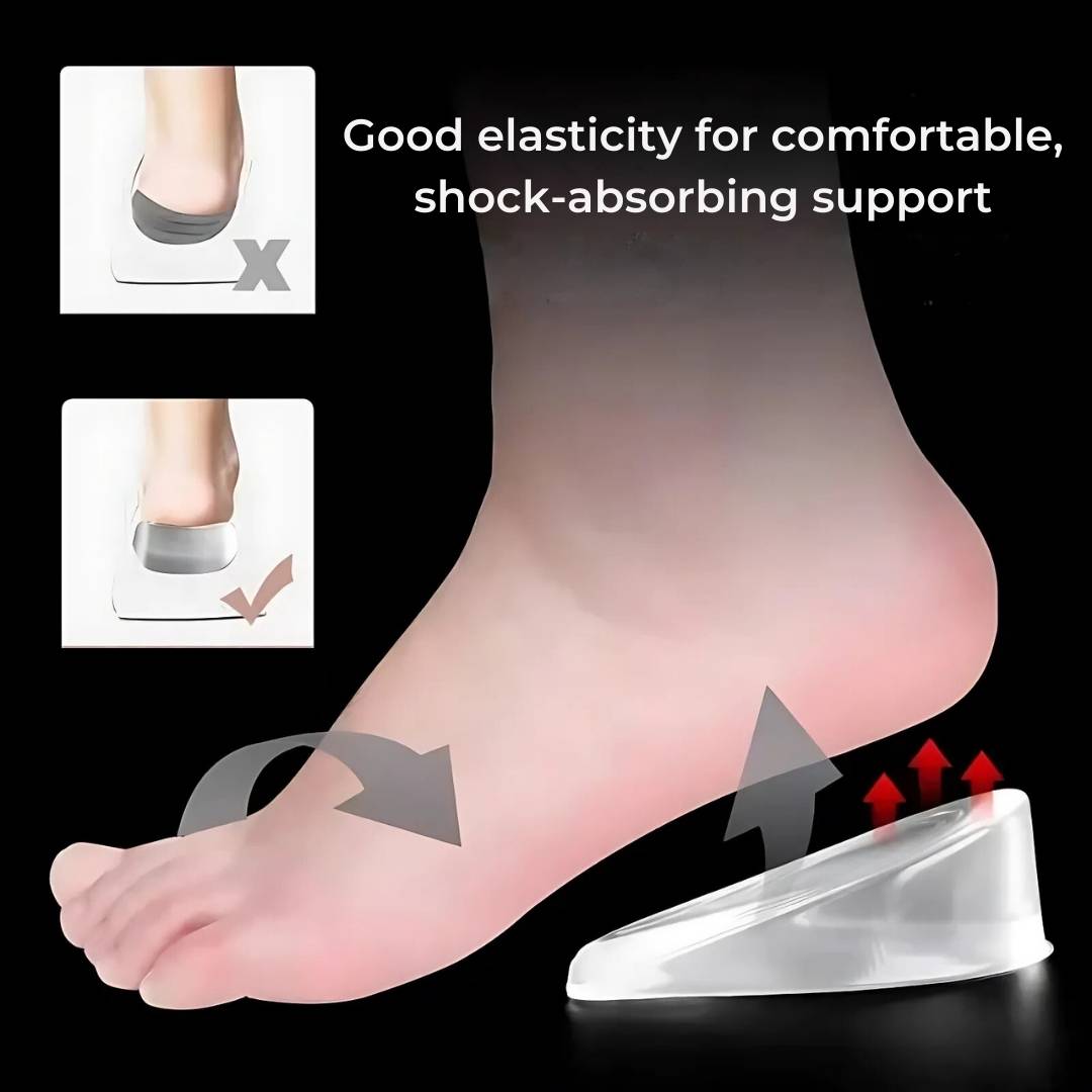 Silicone Gel Heel Lifts | Height Increase Insoles & Plantar Fasciitis Cups