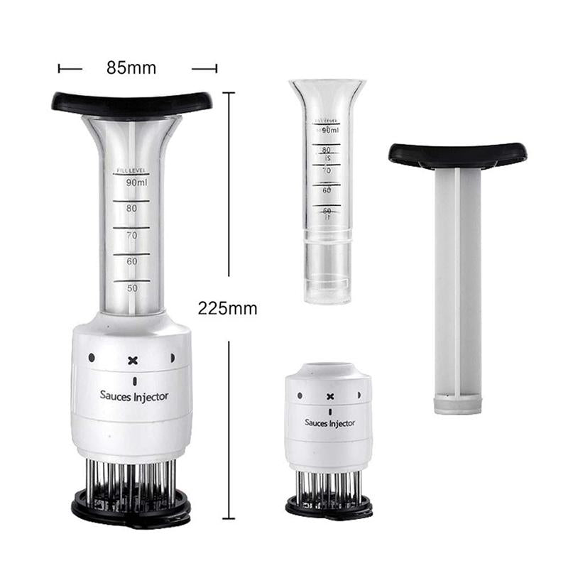 Stainless Steel Marinade Meat Injector – Flavor Syringe Kit with Needles for BBQ, Turkey & Brisket