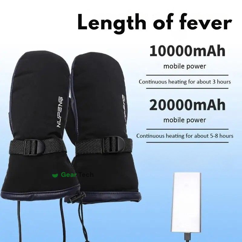 Electric Heating Hand Warmer Gloves | Dual-Sided Heating, Waterproof & USB Rechargeable for Skiing, Hiking, Mitten & Daily Use