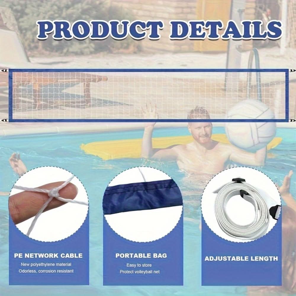 Family playing volleyball in the pool