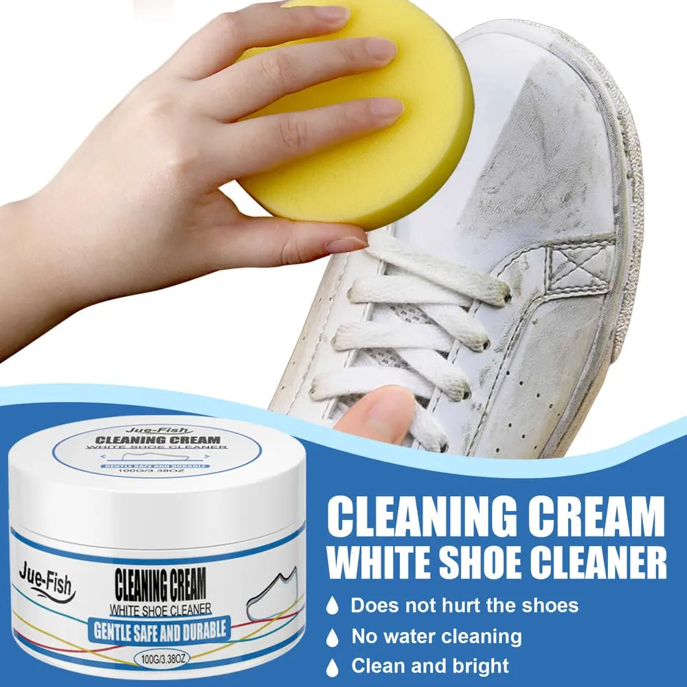 White Shoe Cleaning Cream 2-Pack – Gentle No-Water Stain Remover for Sneakers, Leather & Canvas