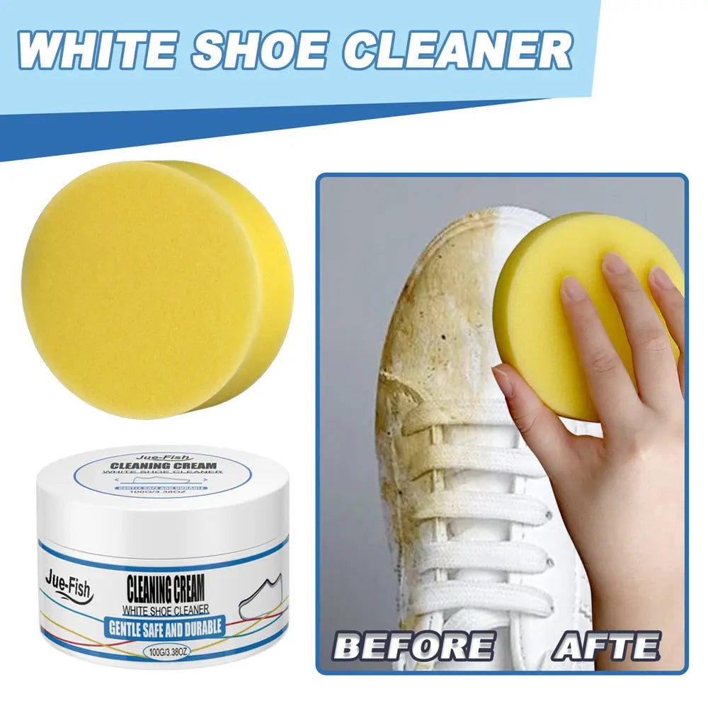 White Shoe Cleaning Cream 2-Pack – Gentle No-Water Stain Remover for Sneakers, Leather & Canvas