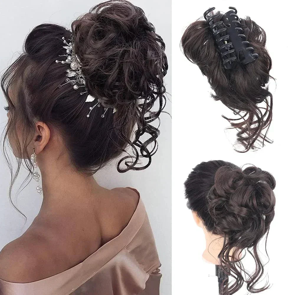 Voluminous Clip In Curly Hair Bun Extension for a Natural Look