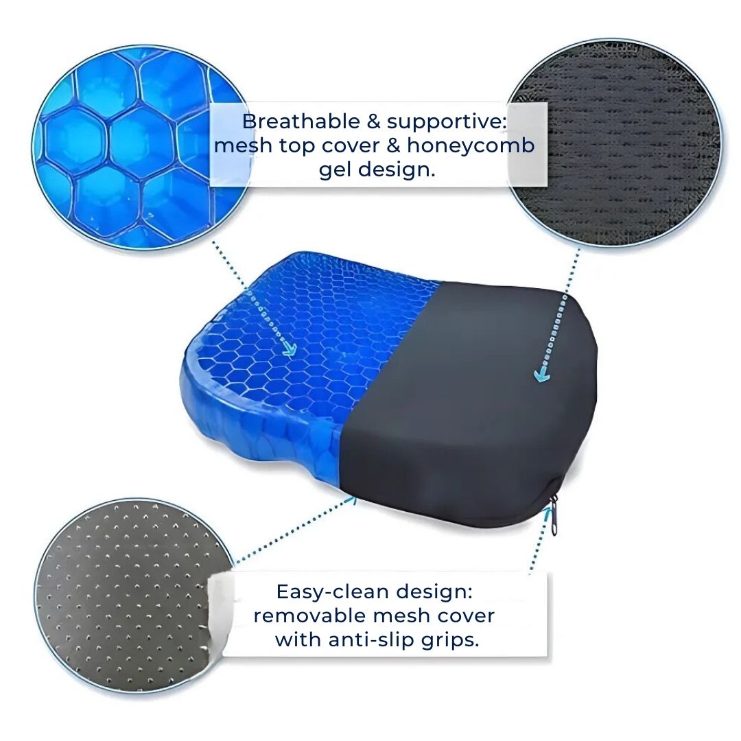 Orthopedic Gel Seat Cushion | Coccyx Pad for Sciatica & Tailbone