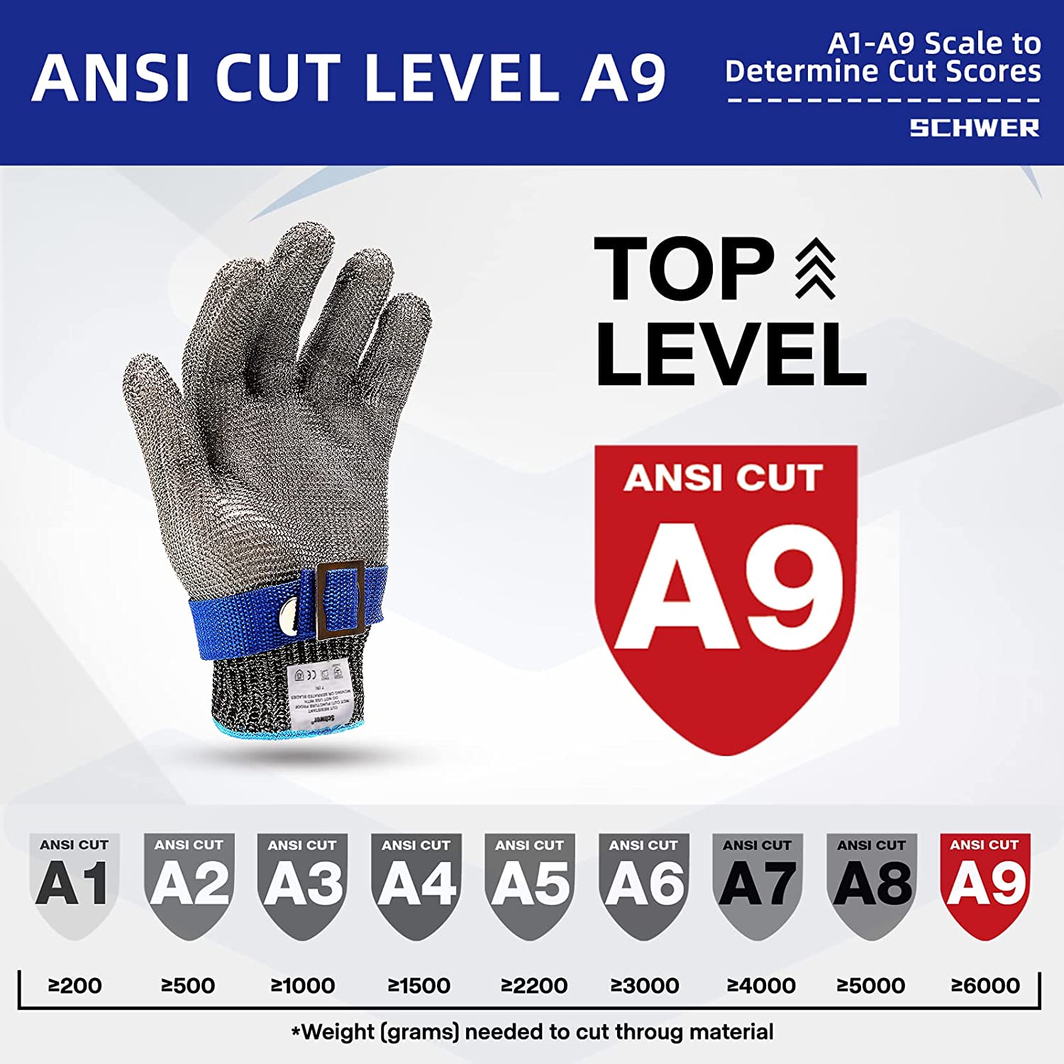Stainless Steel Mesh Cut Resistant Glove | Food Grade Butcher Safety