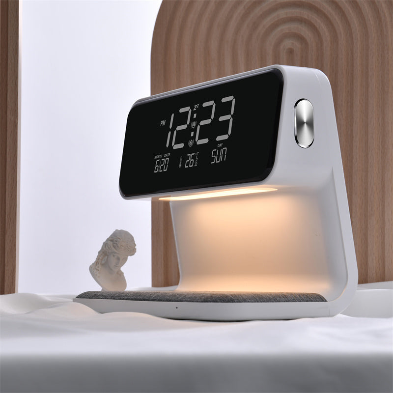 3-in-1 Bedside Lamp with Wireless Charger & LED Alarm Clock – Touch Dimmable Nightstand Light