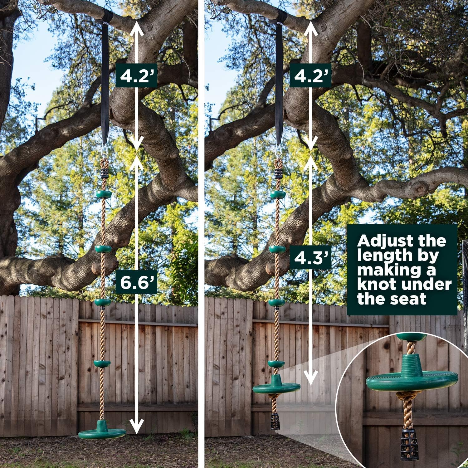 Tree Climbing Rope Swing Set | Outdoor Playset with Platforms & Foot Holds