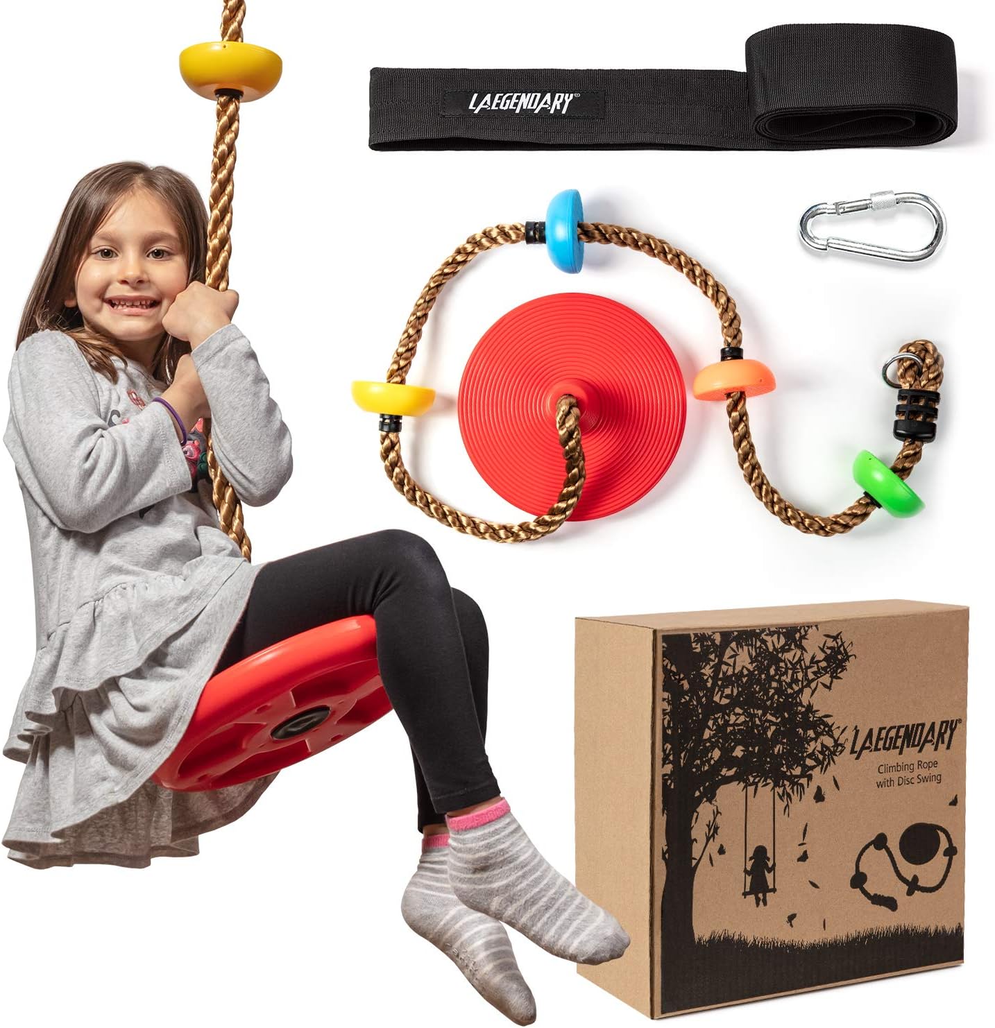 Tree Climbing Rope Swing Set | Outdoor Playset with Platforms & Foot Holds