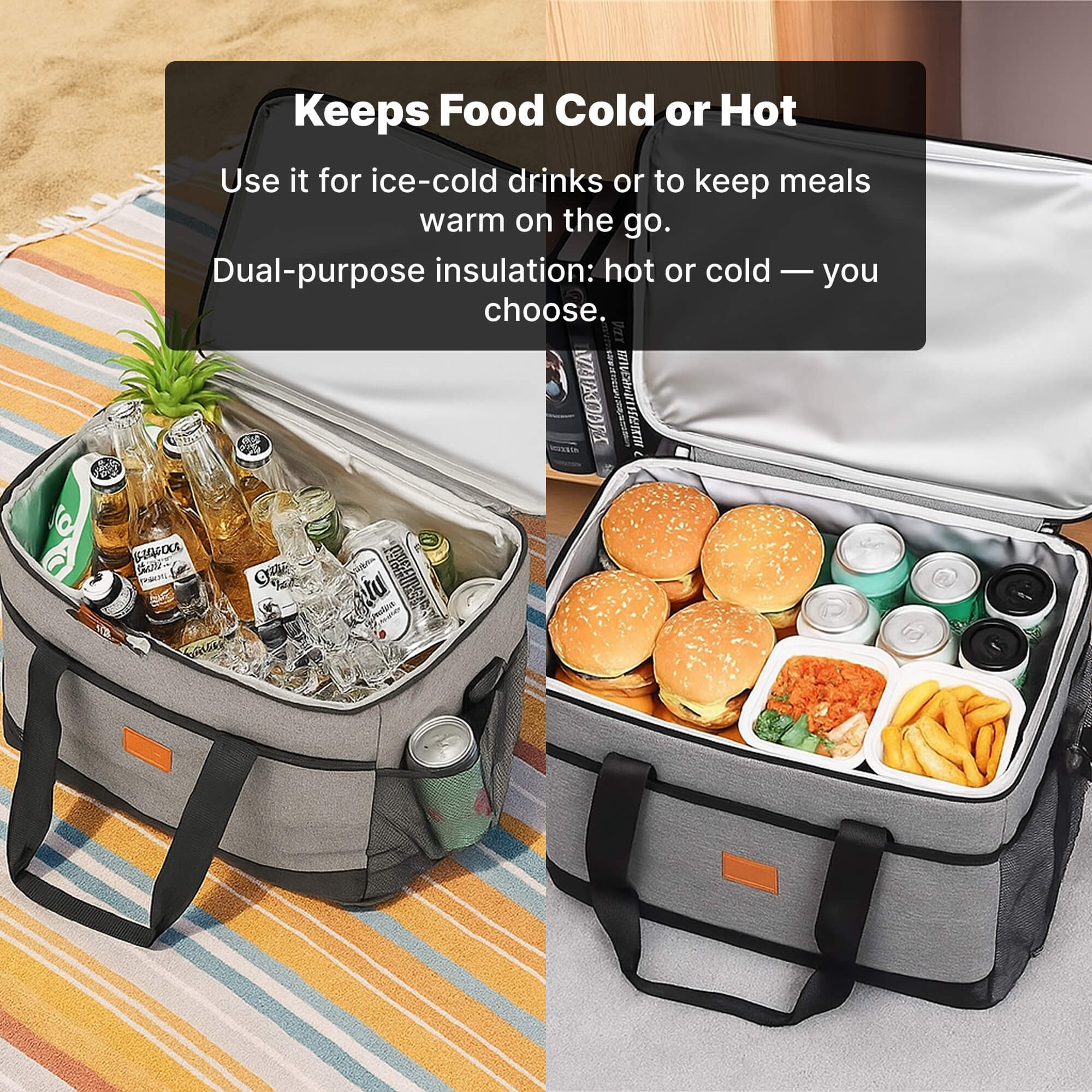 33L Waterproof Insulated Cooler Bag | Picnic, Beach & Camping Tote