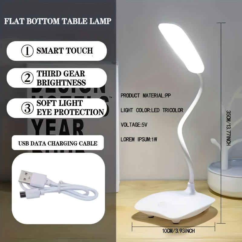 USB Rechargeable LED Desk Lamp with Eye Protection and Touch Dimming