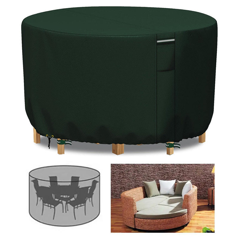 Round Waterproof Patio Furniture Cover | Heavy-Duty Outdoor Table Protector