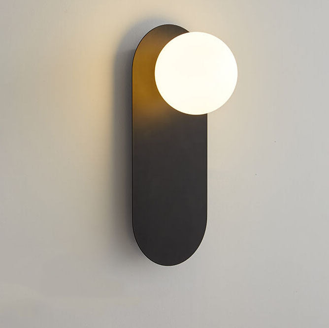 Nordic Minimalist Globe Wall Sconce with Decorative Oval Backplate