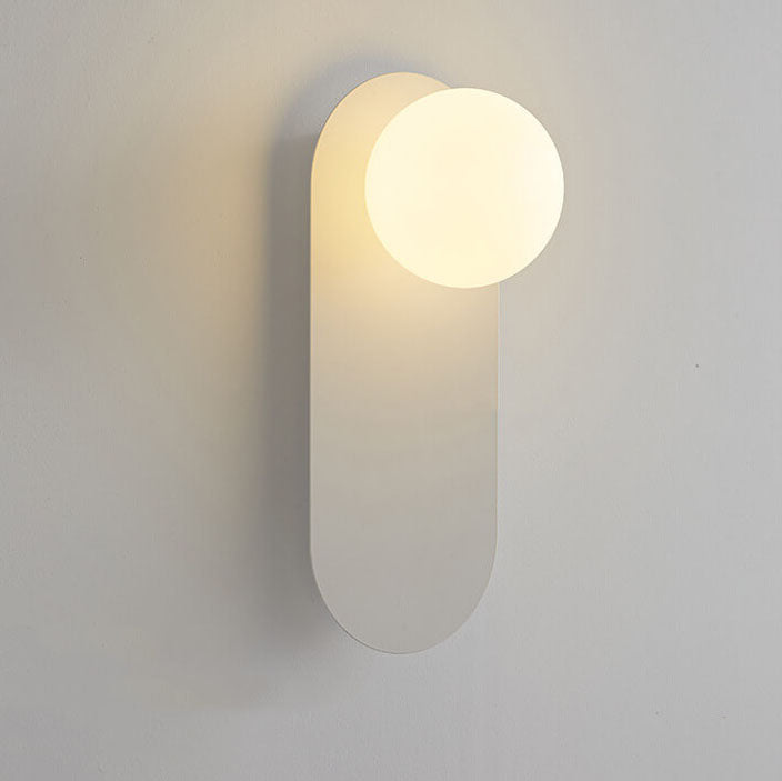 Nordic Minimalist Globe Wall Sconce with Decorative Oval Backplate