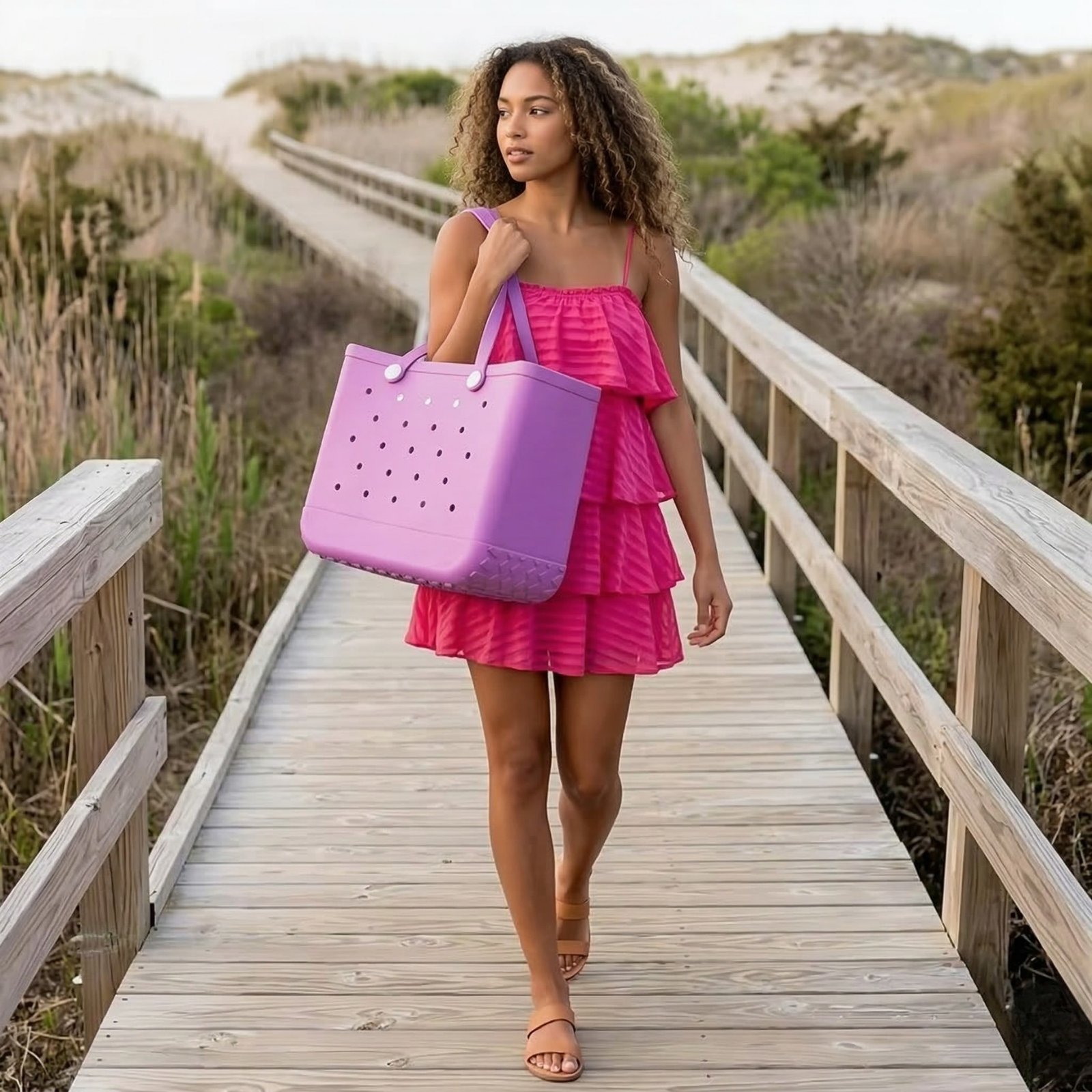 Waterproof EVA Beach Tote | Washable Ventilated Pool Bag with Drain Holes