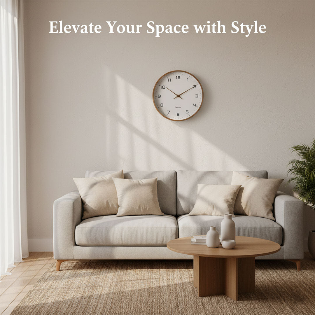 Silent Minimalist Wooden Wall Clock
