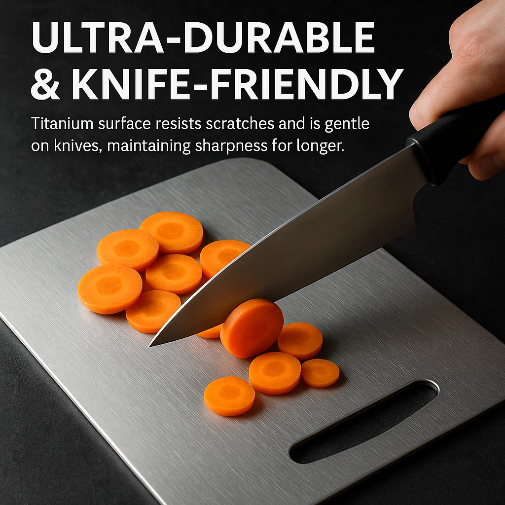 Medical-Grade Titanium Cutting Board | Nonporous Chopping Block