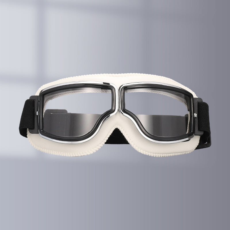 Vintage Motorcycle Goggles with Retro Leather Padding for Riding