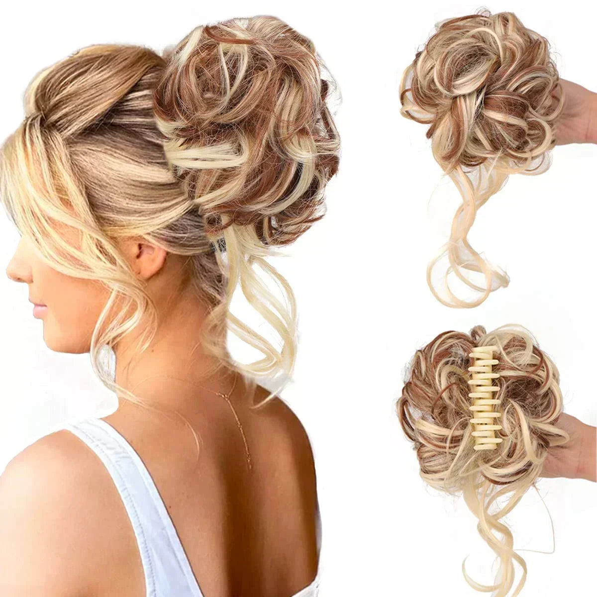 Voluminous Clip In Curly Hair Bun Extension for a Natural Look