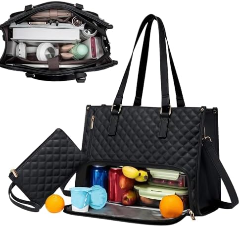 2-in-1 Insulated Lunch Cooler & Laptop Tote | Dual Compartment Work Bag