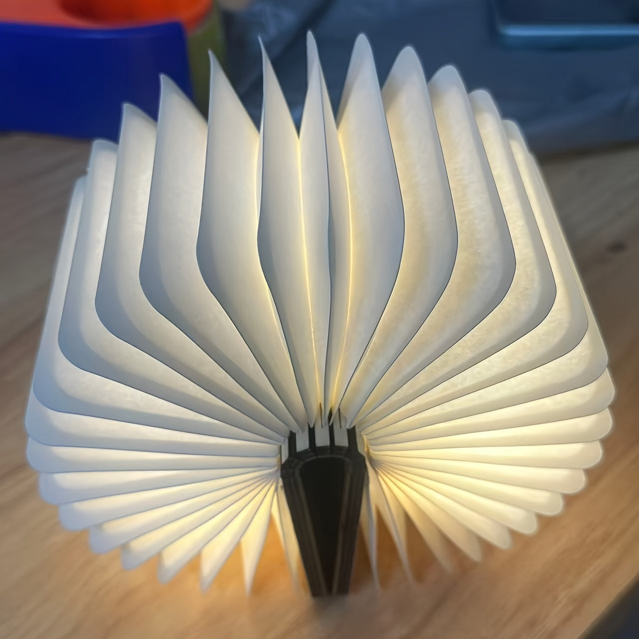 Folding Book Lamp with Rechargeable LED and Three Color Night Light