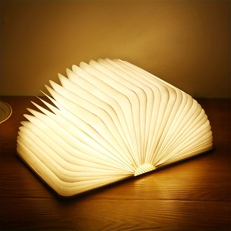 Folding Book Lamp with Rechargeable LED and Three Color Night Light