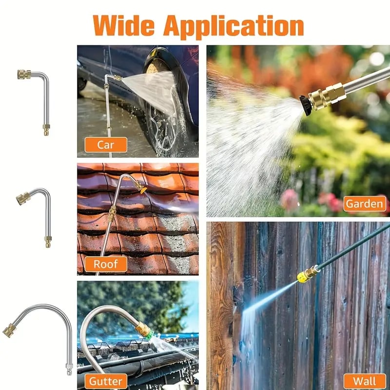 Telescoping High-Pressure Washer Wand Set – Extendable Gutter, Roof & Wall Cleaning Lance with Nozzles