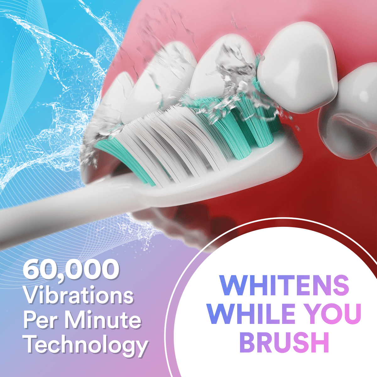 Rechargeable Sonic Electric Toothbrush | 6-Mode Whitening & Timer
