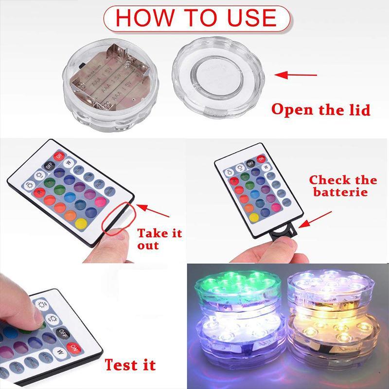 Submersible LED Pool Light | Magnetic Underwater Remote Control Lamp