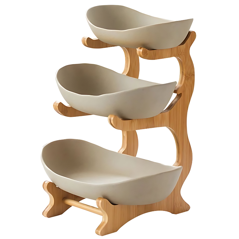 Three Tiered Fruit Bowl Stand for Kitchen Organization