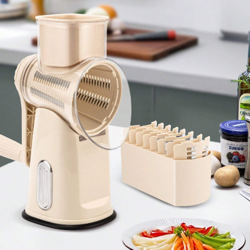 Rotary Cheese Grater & Vegetable Slicer | Multi-Blade Food Shredder