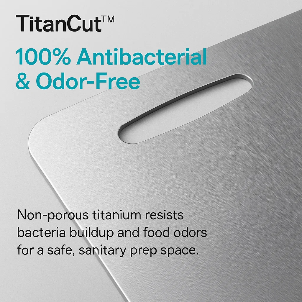 Medical-Grade Titanium Cutting Board | Nonporous Chopping Block