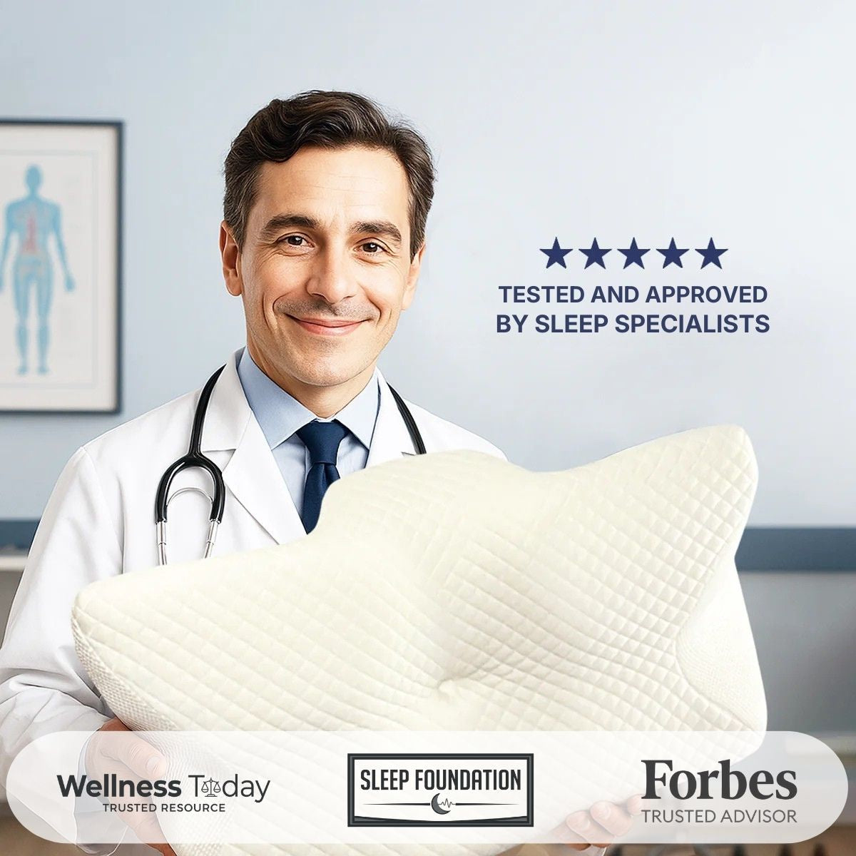 Orthopedic Cervical Pillow | Contour Memory Foam for Neck Pain