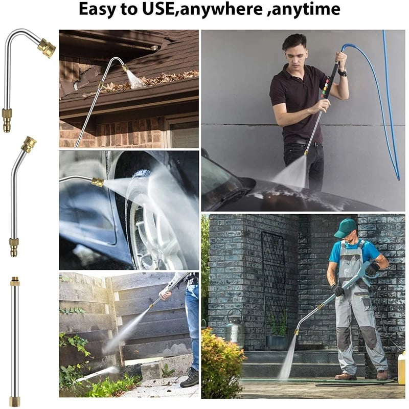 Telescoping High-Pressure Washer Wand Set – Extendable Gutter, Roof & Wall Cleaning Lance with Nozzles