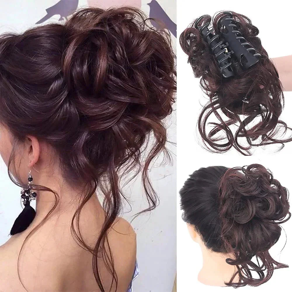 Voluminous Clip In Curly Hair Bun Extension for a Natural Look