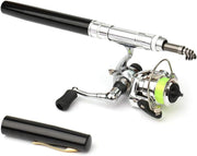 Portable Pen-Style Fishing Rod & Reel Combo – Pocket-Sized Telescopic Travel Kit for Camping & Boat Fishing