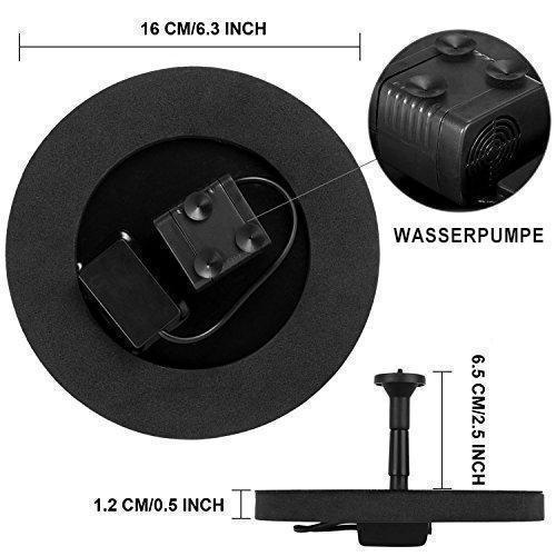 Solar Powered Water Fountain Pump for Birdbath and Garden Pond