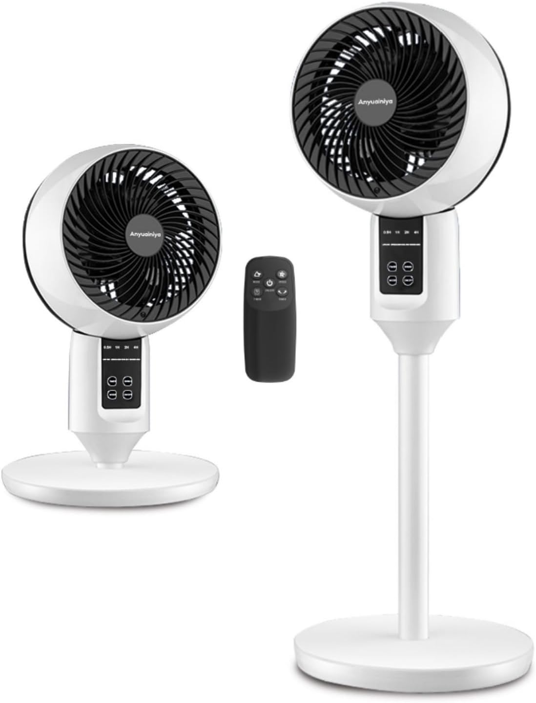 Adjustable pedestal fan with remote control