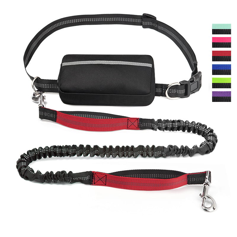 Hands-Free Dog Leash with Shock-Absorbing Bungee – Reflective Waist Leash for Running, Walking & Hiking
