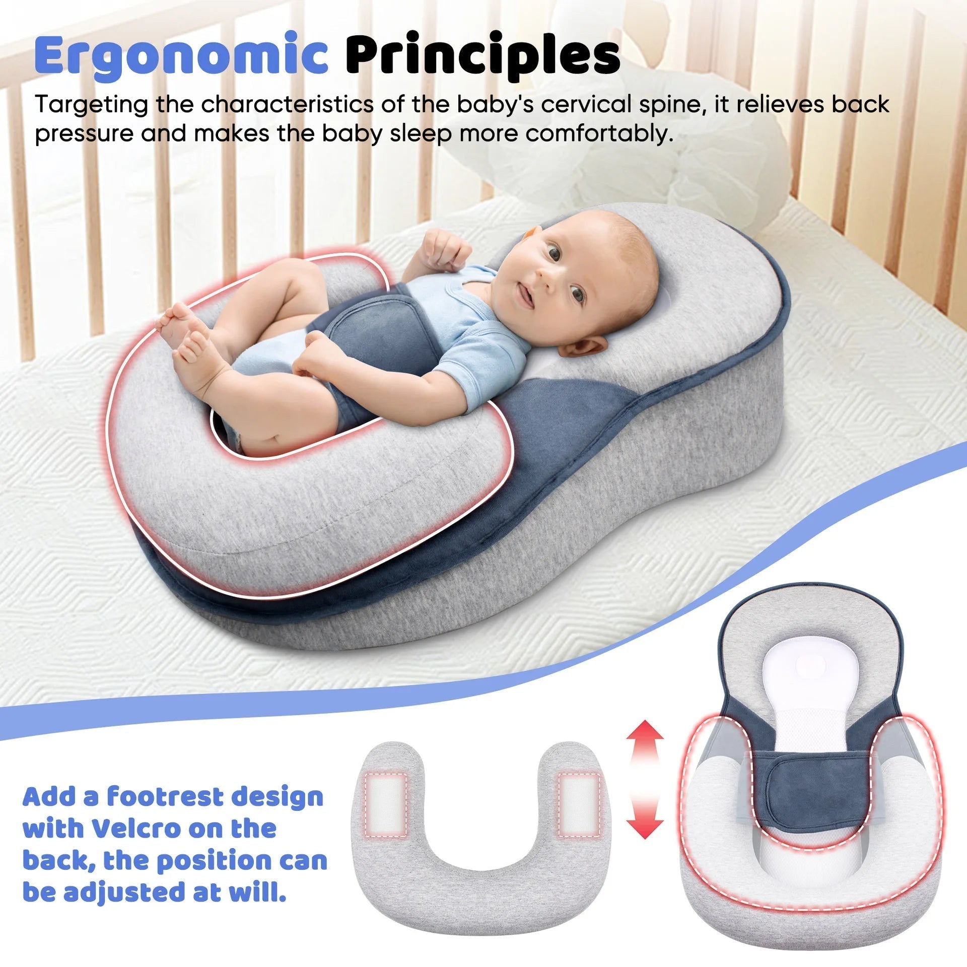 Anti-Reflux Baby Lounger | Inclined Newborn Wedge & Colic Relief
