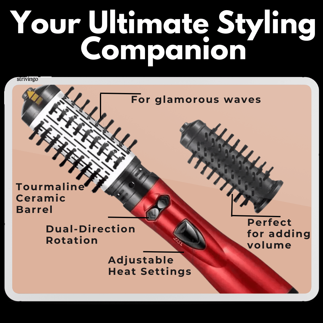 All in One Rotating Hair Dryer and Styler for Effortless Curls and Waves