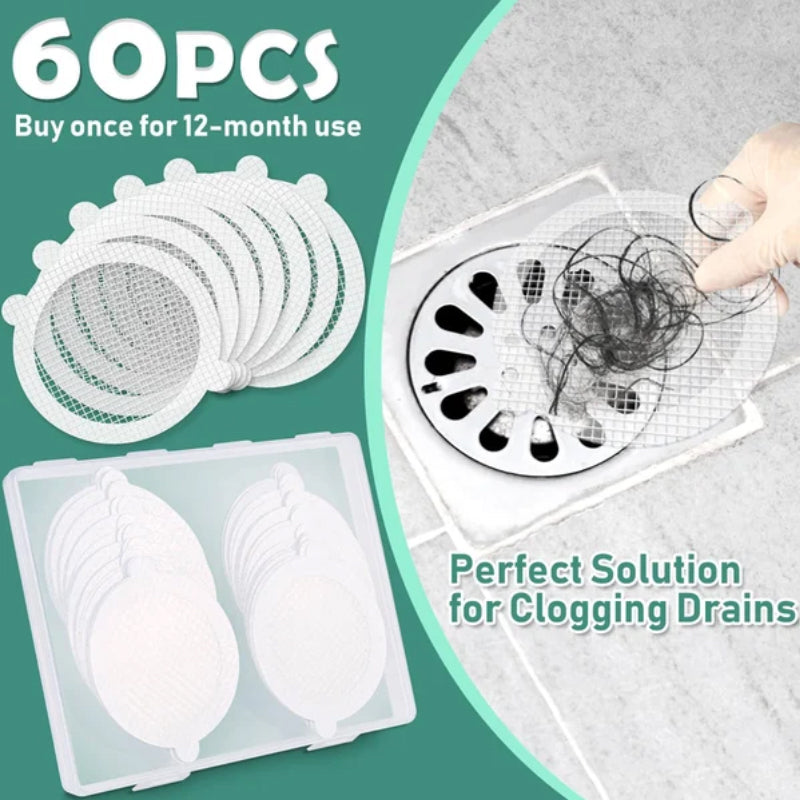 Disposable Shower Drain Hair Catcher Stickers – Mess-Free Clog Prevention for Bathroom & Kitchen Drains