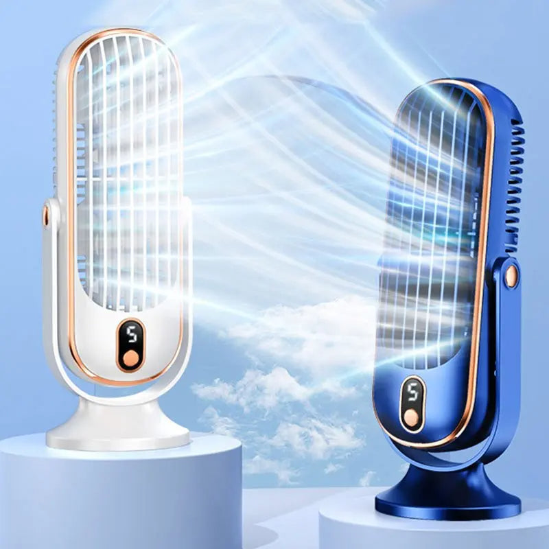 Mini desktop air cooler fan detail view