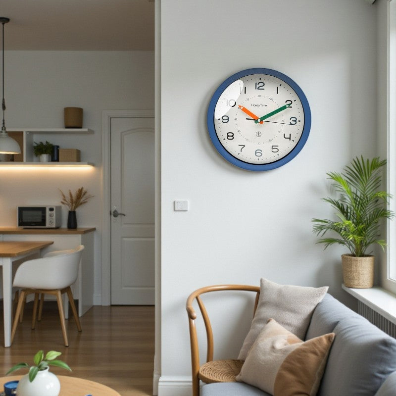 Nordic Minimalist Round Wall Clock with Easy to Read Clear Numbers