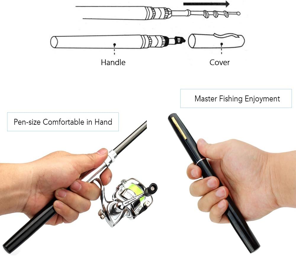 Portable Pen-Style Fishing Rod & Reel Combo – Pocket-Sized Telescopic Travel Kit for Camping & Boat Fishing