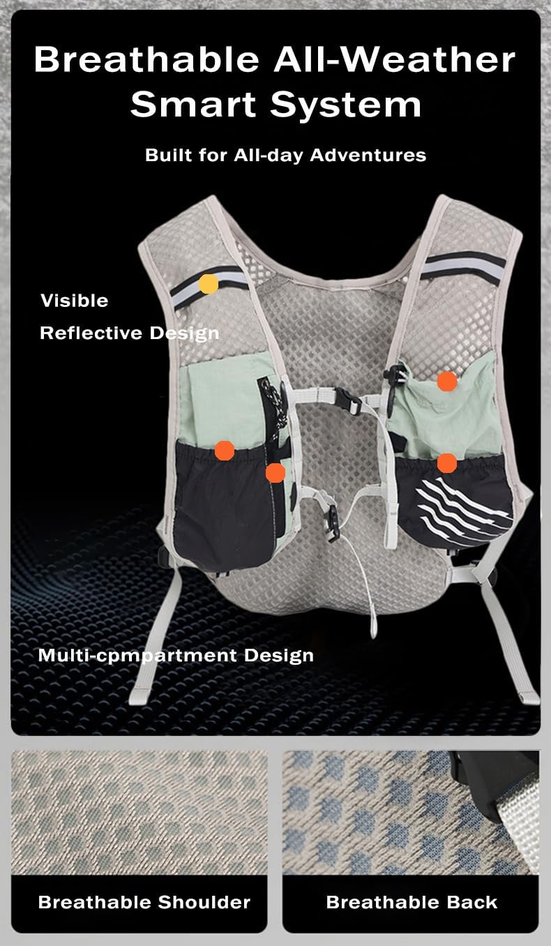 Hydration Running Vest | Marathon & Hiking Water Backpack (2L Bladder)